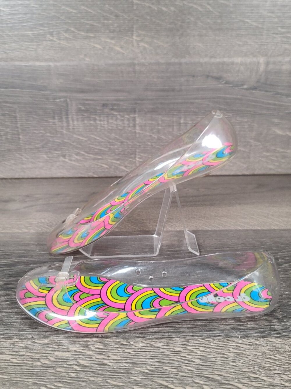 Vintage Groove Clear Plastic Jelly Flats Women's Size 7